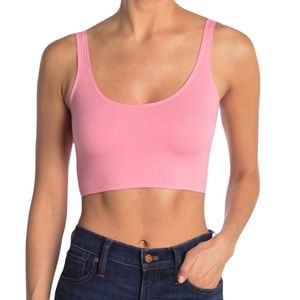 Topshop Solid Pink Sleeveless Cropped Cami Tank Top Size 10 Petite NEW